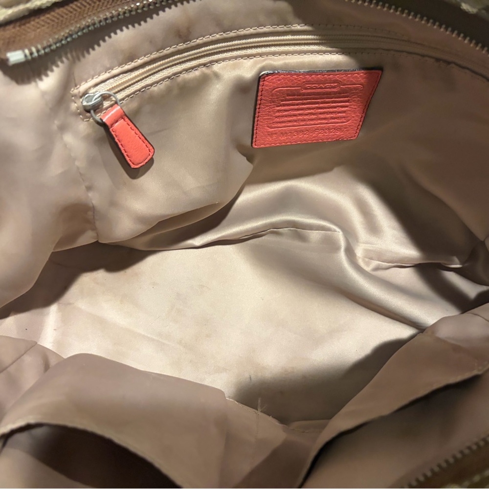 Furla Leather Bag and Coach Signature Canvas and Coral Leather Tote Set - Picture 9 of 10